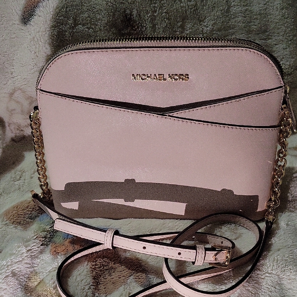 Michael Kors Blush and Taupe Crossbody Bag